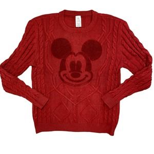 Disney Parks NWT Mickey Mouse Pullover Cable Knit Sweater Size XL